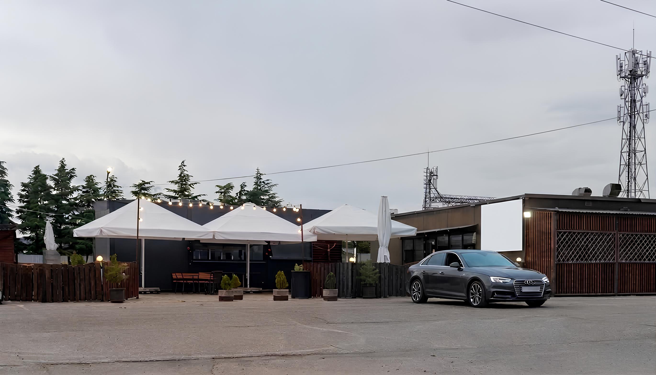 Beer garden outdoor atmosphere